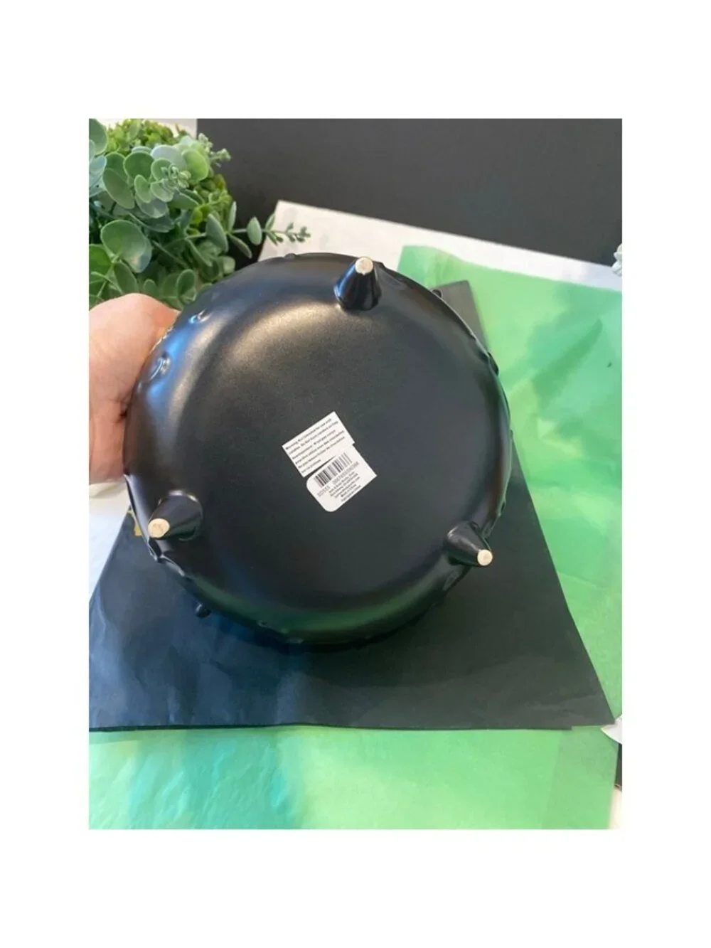 BBW Halloween Witch Cauldron Mirror Tray Candy Bowl Vanity Organizer Matte Black
